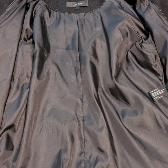 Ellen Tracy Women's A-line Vintage Wool Black Car Coat | Petite M - Picture 8 of 12